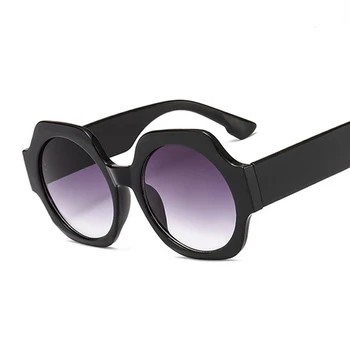 Stor Ram Runda Solglasögon för Kvinnor 2019 Överdimensionerade Luxuty Varumärke Italien Sköldpadda Gragual Lins solglasögon Nyanser Kvinnliga Glasögon Gafas