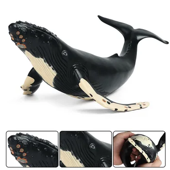 Stor Simulering Ocean Djur Mjuk Lim Whale Modeller actionfigurer Samling Miniatyr Kognition Pedagogiska Leksaker för barn