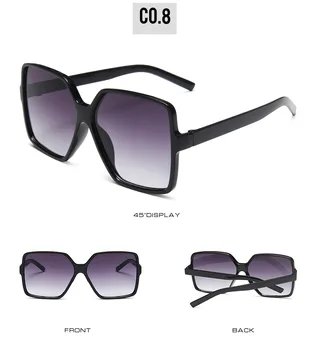 Stora Torget Vintage Solglasögon För Kvinnor Lyxigt Varumärke Design Big Frame Kvinnor Solglasögon Mode Lutning Kvinnliga Glasögon Oculos