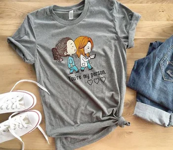 Sunfiz YF Grey ' s Anatomy Du är Min Person Citat T-Shirt Kvinnor Tumblr Söt Graphic Tee Casual Grey Toppar