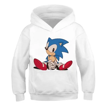 Super Sonic The Hedgehog Hoodies Barnen Sweatshirts Pojkar Tröja 3D Färgglada Cosplay Dräkt för Barn Flickor Outfits