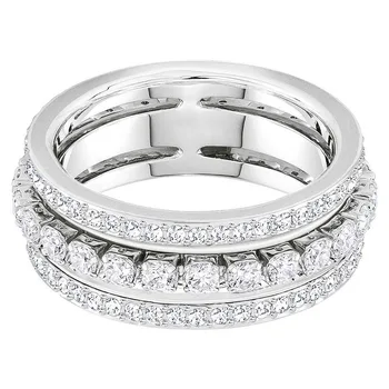 SWA Mode av Hög Kvalitet Crystal Ring Utsökt Eleganta Kvinnliga Smycken Skicka Flickvän Romantisk Förlovning Eller Unik Retro