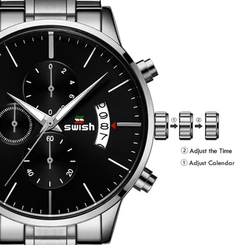 SWISH 2020 Klocka för Män Lyx Berömda Topp Varumärke för Män Casual Mode Titta på Sport Mekaniska Armbandsur Kronograf Reloj Hombre