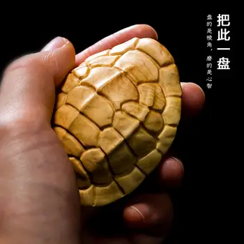 Symbol för Rikedom Turtle Shell Rika Rustning Handgjorda träsnideri Buxbom Spela Hänge Fengshui Eller Grattis på Förmögenhet