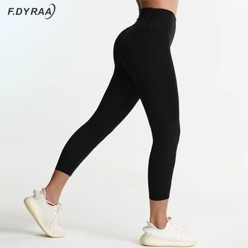 Sömlös Gym Leggings Med Ficka Idrott Kvinnor Fitnesscenter Kläder Som Kör Yoga Byxor Driva Upp Hög Midja Compression Tights Legging