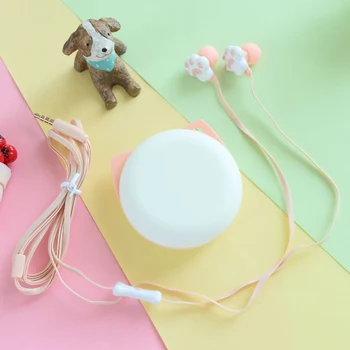 Söt Katt Klo-Hörlurar 3,5 mm Stereo in-ear-Hörlurar med Mikrofon för iPhone Samsung Xiaomi Flickor Barn Barn Student Presenter