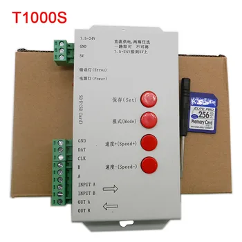 T1000S 2048 Pixlar DMX 512 Controller SD-Kort WS2801 WS2811 WS2812B LPD6803 LED Strip DC5V 12V 24V RGB full färg Controller