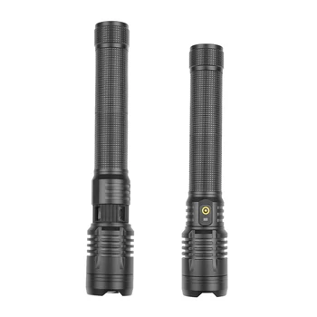 Taktiska Lantern XHP90.2 Aluminium LED-Ficklampa USB-Laddningsbara Zoom Ficklampa Power Bank Funktion 18650 eller 26650 Batteri
