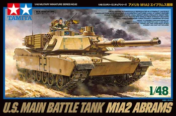 Tamiya 32592 1/48 Skala OSS Main Battle Tank M1A2 Abrams Militära Visa Samlarobjekt Leksak i Plast Assembly Building Modell Kit