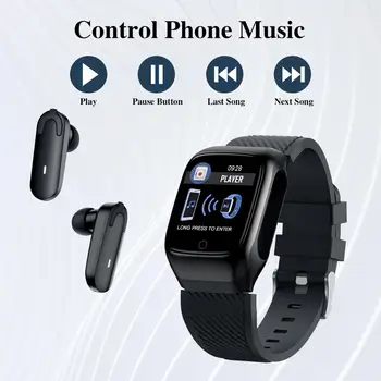 TANOLD Trådlösa Bluetooth-Hörlurar Smart Klocka Påminnelse Touch-Kontroll HIFI Musik brusreducerande Vattentät S300