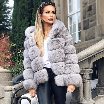 Tatyana Furclub Riktig Päls Kvinnliga Fox Fur Jacka Med Huva Hela Hudens Naturliga Verkliga Fox Fur Coat Kvinnor Vinter Lyxiga Päls