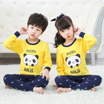Tecknad Panda Baby Pyjamas Barn Kläder 2st Barnens Pyjamas Pojkar Flickor Sleep Passar Sleepwear Pijama Infantil Barn Kläder