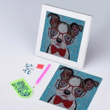Tecknade Djur Panda Hund Diamond Målning Kit för barn Barn Sovrum Inredning 5D Korsstygn Broderi på Väggen Hängde Bild