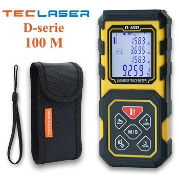 TECLASER Laser Avståndsmätare Laser Meter Laser måttband 40 M 60 M 80 M 100 M Bakgrundsbelysning LCD-Digital Linjal Trena Laser Mäta Verktyg