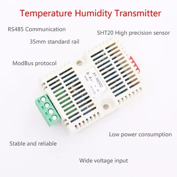 Temperatur Luftfuktighet RS485 Sändare SHT20 Sensor Modbus RTU Förvärv Modul Givare Temperatur Luftfuktighet Övervakning