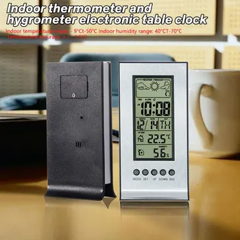 Termometer Hygrometer Larm Inomhus/Utomhus LCD-Digital Klocka Kalender Temperatur väderstation med Trådlösa Sensorer