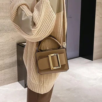 Texture Messenger Bag Female 2020 New Fashion Belt Buckle Shoulder Bag