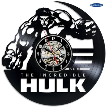 The Incredible Hulk vinylskivor Wall Clock - Dekorera ditt hem med Modern Superhjälte Film-Konst - Gåva för män och kvinnor