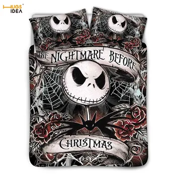 The Nightmare before Christmas, Sängkläder Barn 2Piece Trow Kudde Omslag/Ark Sängkläder Foder Hem Pojke/Flicka Påslakan