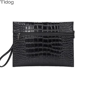 Tidog Ny stor kapacitet alligator-tryck kuvert clutch väska