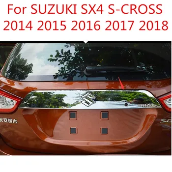 Tillbehör av Hög Kvalitet i Rostfritt Stål Och Abs Chrome Trunk Bagageluckan Trim Utsmyckning För Suzuki Sx4 S-cross 2018--