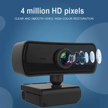TISHRIC 1080P Webcam 2K HD Web Cam 400 Pixlar Webb-Kamera Med Mikrofon Kamera med Autofokus För Dator-Live-Online-Undervisning