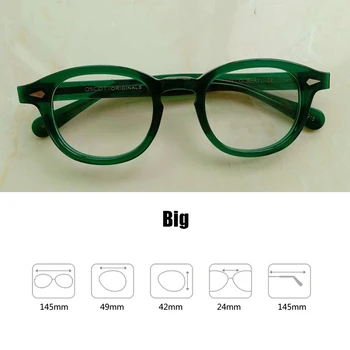 Top Kvalitet Grön Acetat Optiska Bågar Män Kvinnor Johnny Depp Glasögon Varumärke Design Vintage Dator Glasögon 314-2
