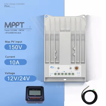 Tracer 1215BN MPPT 10A Solar Batteri laddningsregulatorn 12V24V Auto Solar Avgift Regulater med MT50 Meter och temperaturgivare