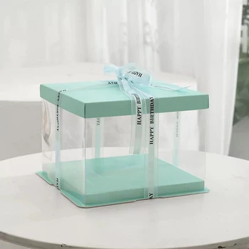 Transparent PVC förpackning som grossist Eller Laptop för Cake Box färg paket gåva av Barn Födelsedag Förpackning Toy box överraskning