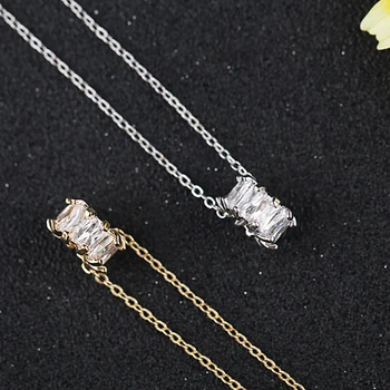 Trendiga Kristaller Cylinde Hänge Halsband För Kvinnor AAA Cubic Zirconia Smycken Mode Ukraina Kvinnliga Eller collares colares