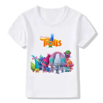 Troll Poppy Magi Tecknat Mönster Roliga Barn T-shirt Barn Söta Kläder Baby Pojkar/Flickor Sommaren Kort Ärm T-shirt