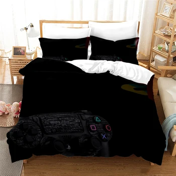 Tryckt Sängkläder Set 2/3st 3D Mjukt påslakan Påslakan Set Twin Full Queen King Size Hem Textil Geometri Play Station