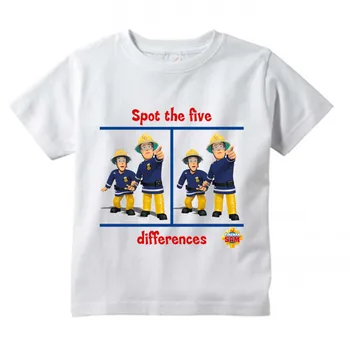 Tryckt t-shirt Sam Brandman Brandman Design T-Shirt Pojkar/Flickor Stort Kawaii Kort Ärm Toppar Barn Barn Rolig T-Shirt