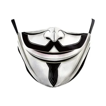 Tryckt Återanvändbara och Tvättbara Damm Mask Tyg PM2.5 Filter Skyddande Mun Ansikte Masker för Vuxna Mode Anti-pollution Mun Caps