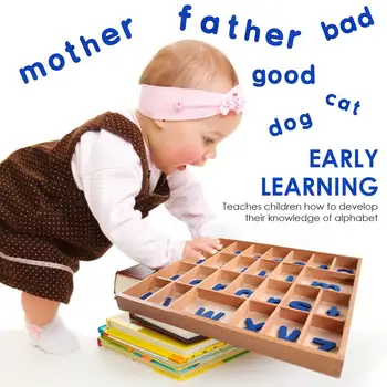 Trä Bokstäver Montessori Klassrummet Alfabet Styrelsen För Barn Stavning Och Lärande Pedagogiska Leksaker För Barn Eller