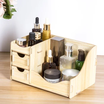 Trälåda förvaringsbox för Kosmetika Trä Smink Arrangör för Lagring av Kosmetika Lagring Arrangör Låda Arrangör Nytt