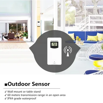 Trådlös väderstation LED-Färg Termometer Hygrometer Klockan Barometer Sensor Prognos Temperatur Vägg-och Utflyktsdisk Väckarklocka
