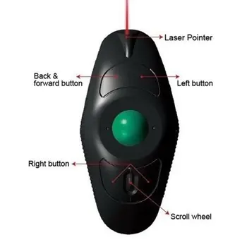 Trådlösa 2,4 G Trackball-Mus Mini Tumme-Kontrollerad Handhållna USB-Luft Mus-Möss för Bärbara DATOR 10M ta Emot Utbud K26