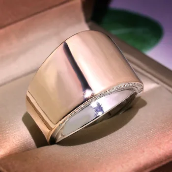 Två Ton Round Strass Ringar för Kvinnor Mode Rose Guld Blandat med Silver Färg Fylld CZ Bröllop Män Smycken Ring Eller O5T291