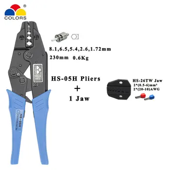 Tång för pressning HS-05H 8 Käken för kontakt /hylsa/isolering/ingen isolering/pressning cap/koaxial kabel-terminaler kit 230mm klämma verktyg
