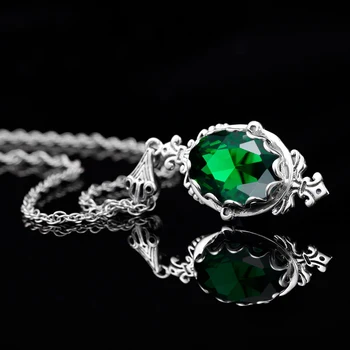 Underbar Vintage Design Sterling Silver 925 Stämpel Skapat Emerald Sten Mode För Kvinnor Smycken Set För Engagemang Smycken Ställer