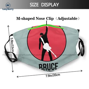 Unisex Söt Bruce Springsteen Andra Ansiktsmask Återanvändning Ut Trasa Ansikte Mun Mask Med Filter