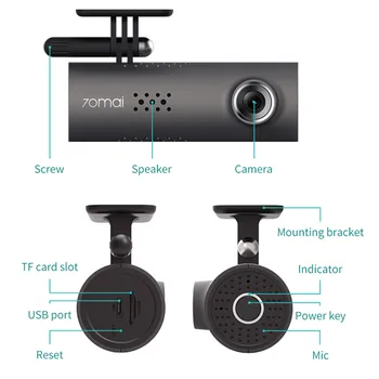 Ursprungliga 70mai Smart Dash Cam 1S engelska röststyrning 70 Mai Bil Kameran 130 graders FOV 1080P wi-fi trådlöst Lan Bil DVR-Enheten Recorder
