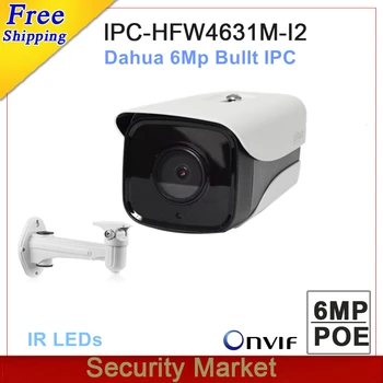 Ursprungliga dahua 6MP kula IPC-HFW4631M-I2 IP Kamera med IR-80M POE CCTV ersätta IPC-HFW4431M-I2 med fäste Vattentät utomhus