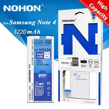 Ursprungliga NOHON Batteri Till Samsung Galaxy Note 2 3 4 S4 Note2 N7100 Note3 NFC N9000 Note4 N9100 N910X Riktigt Hög Kapacitet Bateria