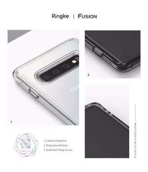 Ursprungliga Ringke Fusion Telefon fodral För Samsung Galaxy S10/S10 Plus Klar PC Back TPU-Bumper Släppa Skydd För S10/S10 Plus