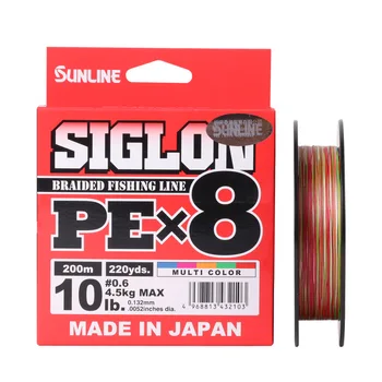 Ursprungliga SUNLINE SIGLON PE Linjer 8 Delar 150M 200M Mångfärgade Flätad lina fiskeredskap Väva Tråd Tillverkad i Japan