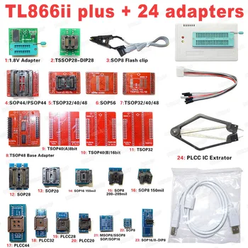 Ursprungliga XGECU V9.00 Nyaste TL866II Plus +24 Adaptrar,bästa kvalitet MiniPro DIY-Kit TL866A TL866CS Stöd 10000+ ICs bios