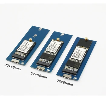 USB 3.0 Adapter M. 2 SATA SSD Hårddisk Extern hårddiskkabinett Fall Stöd för SATA-baserade NGFF SSD för 2242/2260/2280 Spec.