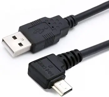 USB A hane till Mini USB B 5Pin Hane Höger Vinkel Adapter Data Laddning Sync-Kabel för telefoner, MP3-spelare tabletter kameror